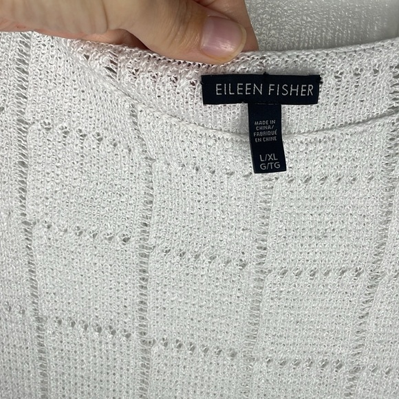 New Organic Linen Pointelle Short-sleeve Sweater - Picture 3 of 5